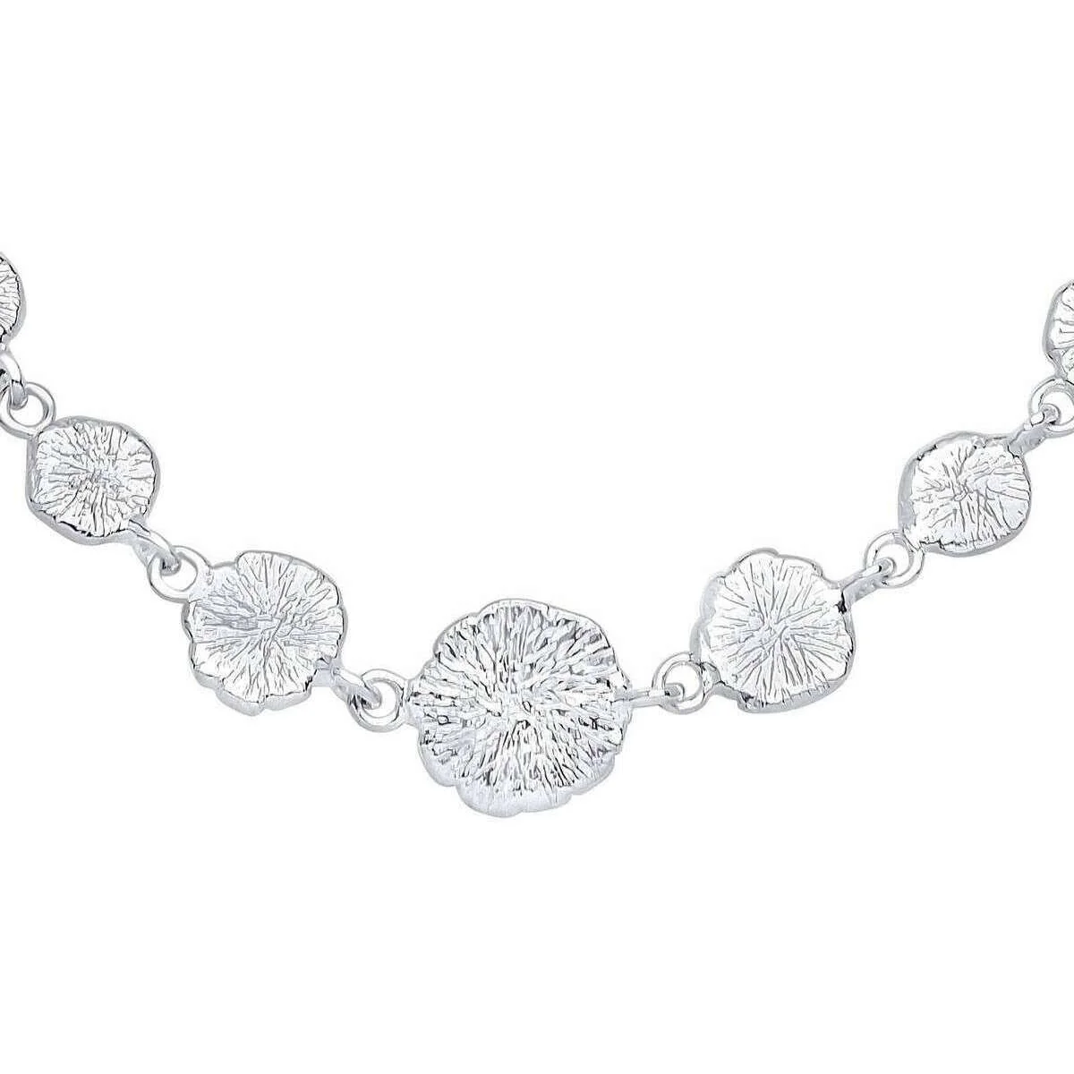 Beginnings Spray Textured Discs Necklace - Silver - Image 2