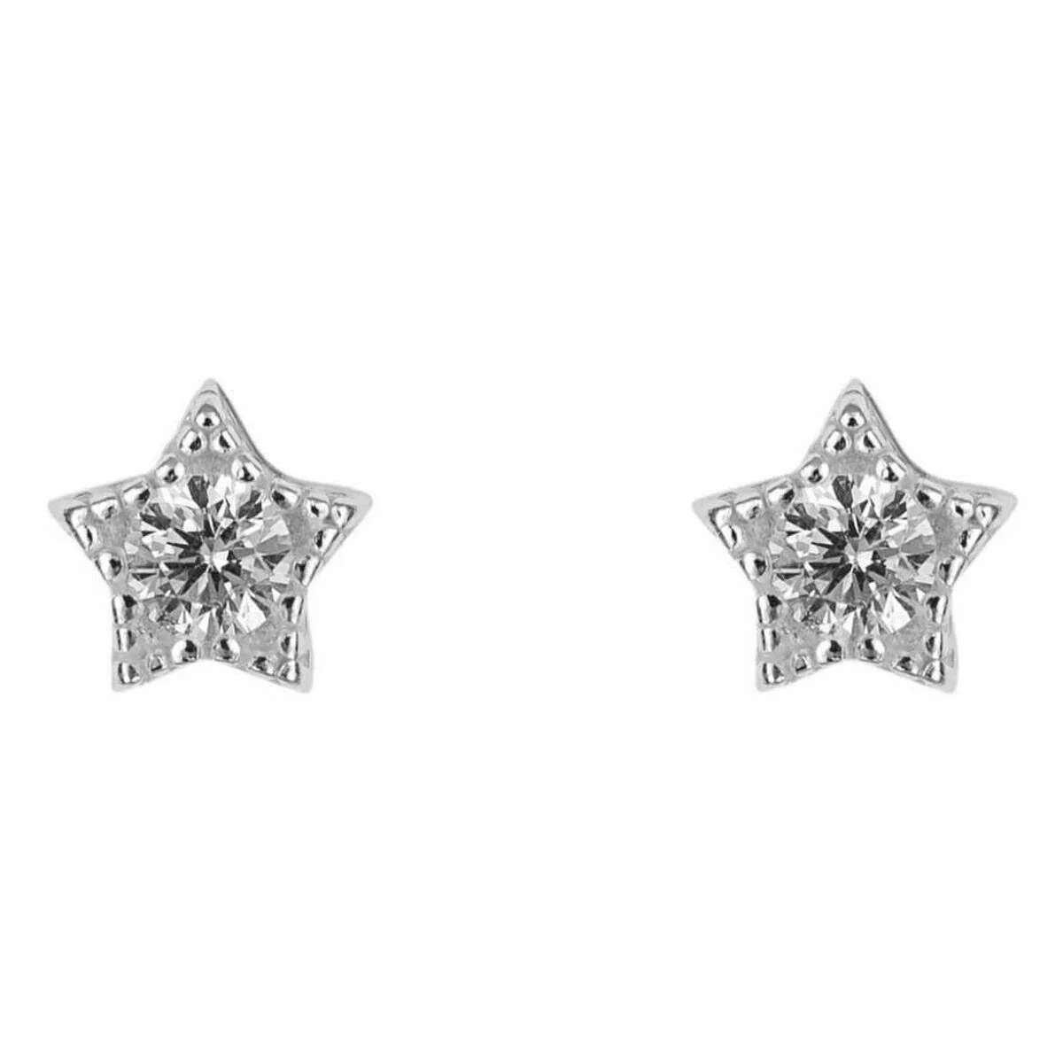 Beginnings Star Gemstone Stud Earrings - Silver