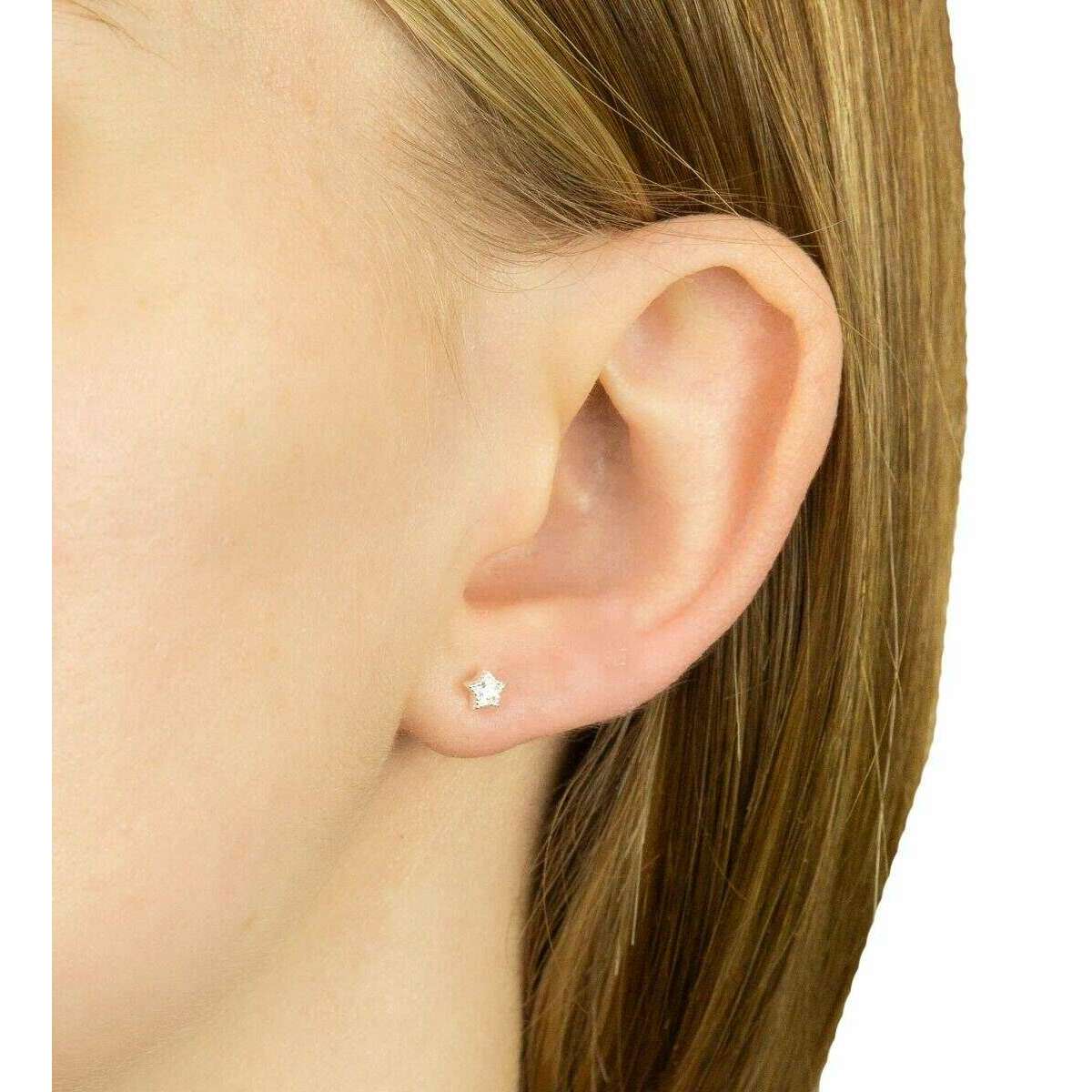 Beginnings Star Gemstone Stud Earrings - Silver - Image 2