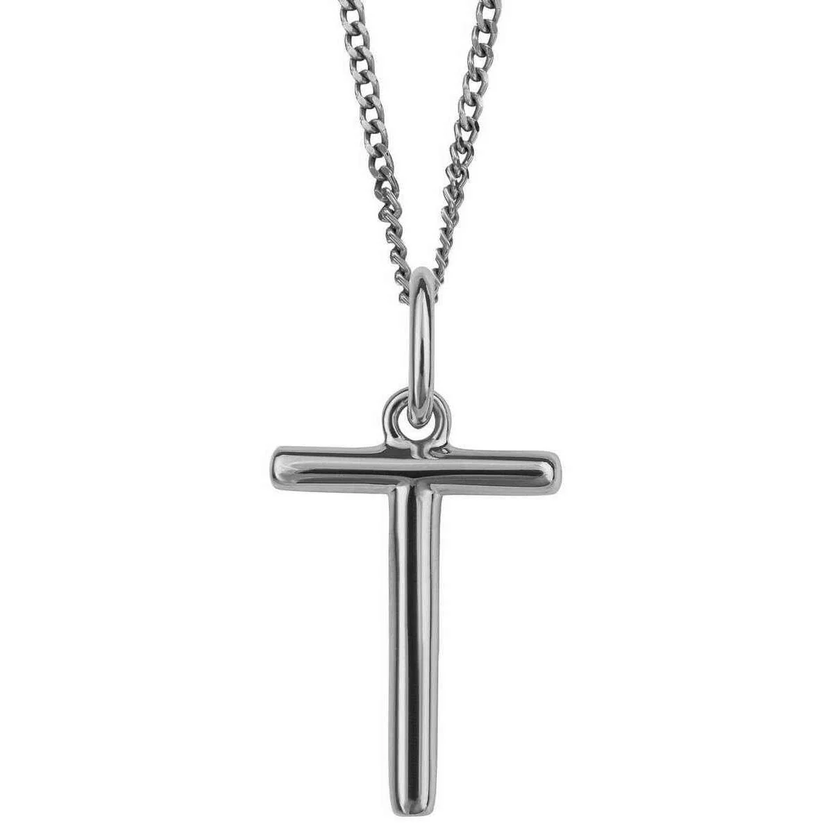 Beginnings T Initial Pendant - Silver
