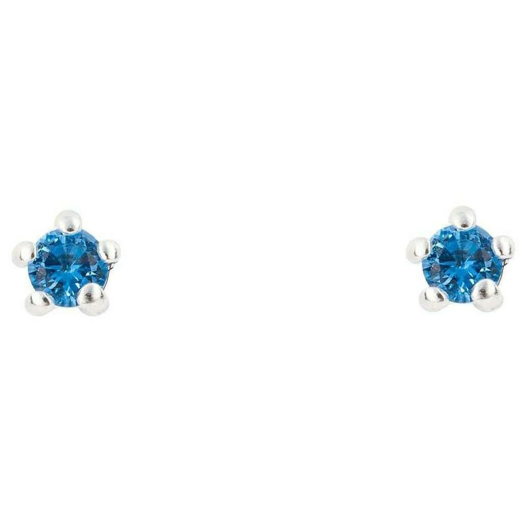 Beginnings Tiny Stud Earrings - Silver/Blue