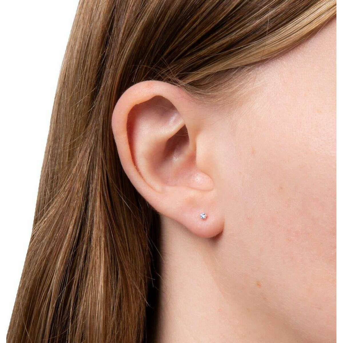 Beginnings Tiny Stud Earrings - Silver/Blue - Image 2
