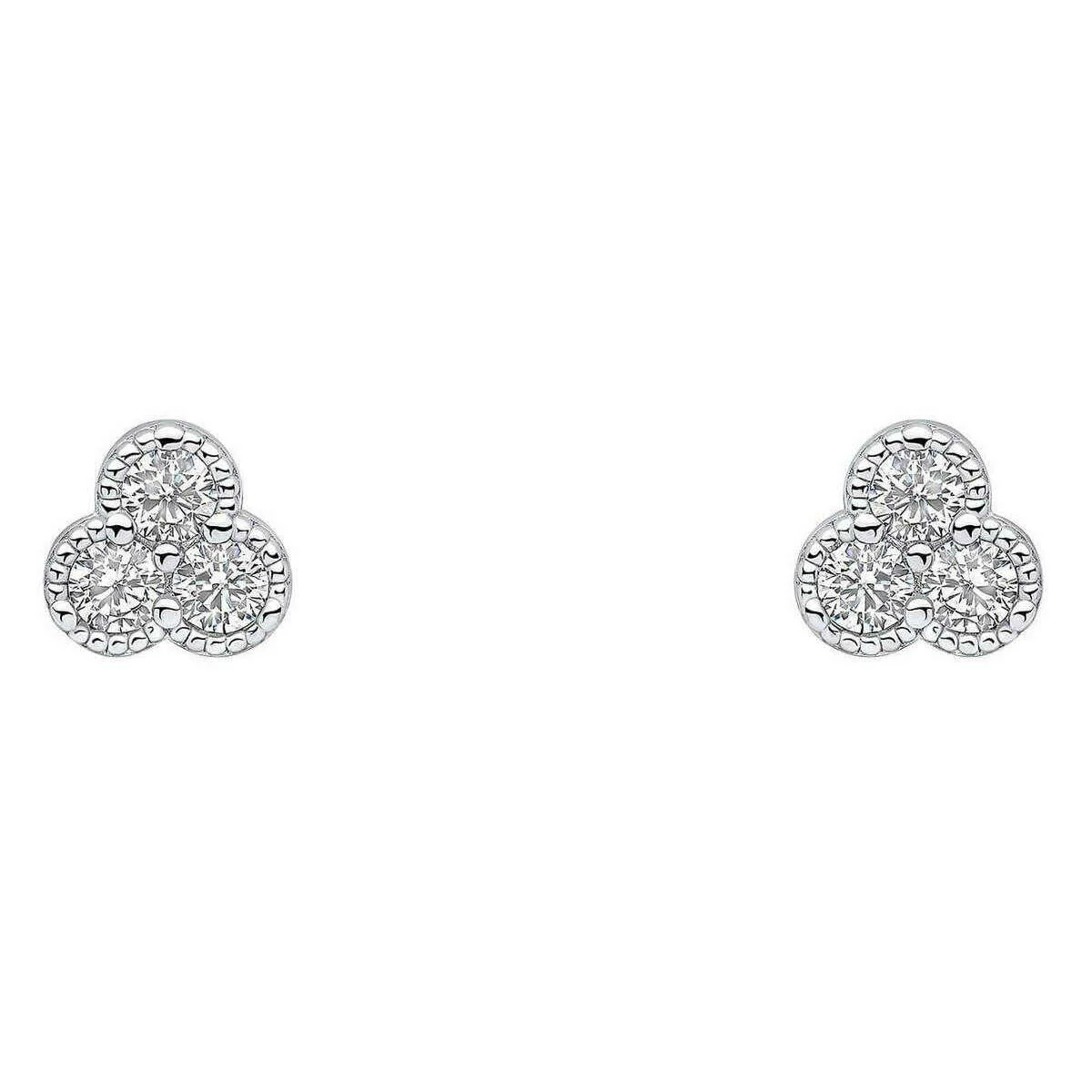 Beginnings Trilogy Stud Earrings - Silver