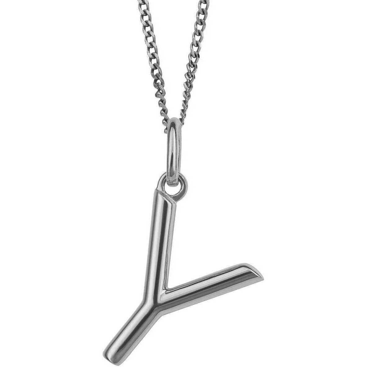 Beginnings Y Initial Pendant - Silver
