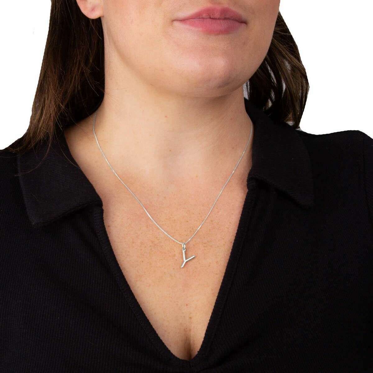 Beginnings Y Initial Pendant - Silver - Image 2