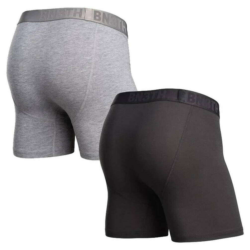 BN3TH Classic Essentials 2 Pack Boxer Briefs - Black/Heather Grey - Image 2