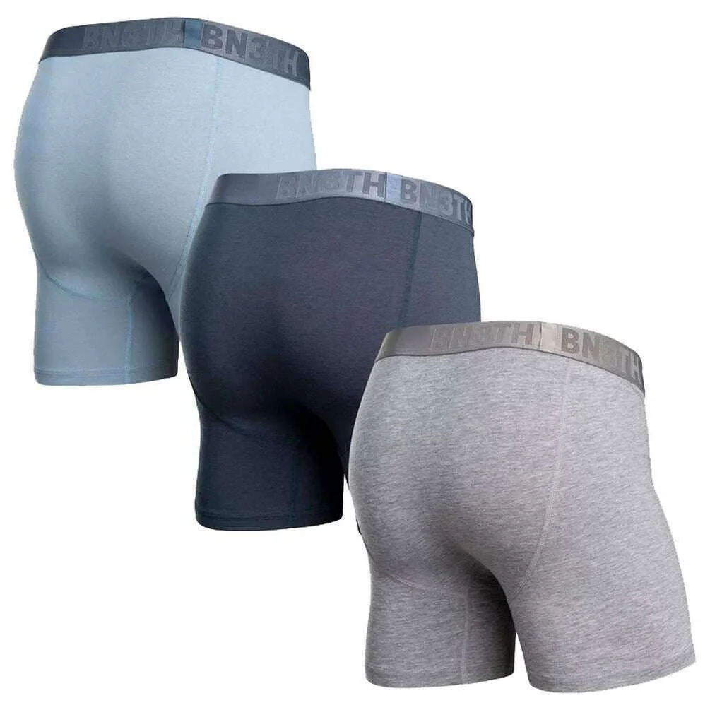 BN3TH Classic Essentials 3 Pack Boxer Briefs - Dusty Blue/Midnight Navy/Heather Grey - Image 2