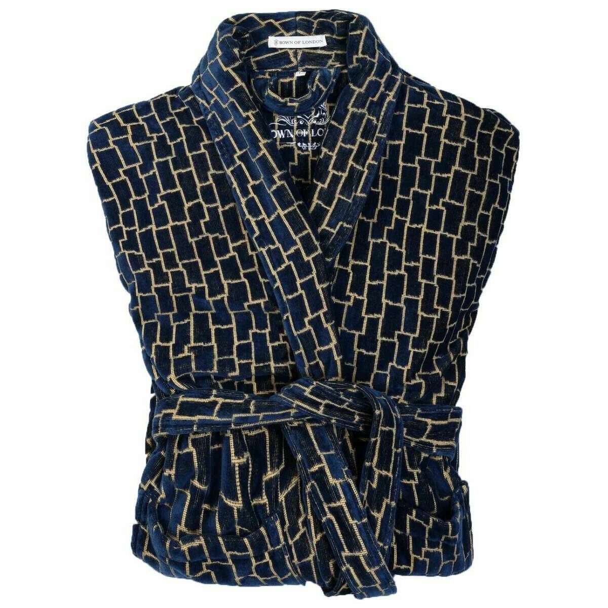 Bown of London Agean Dressing Gown - Blue/Gold - Image 5