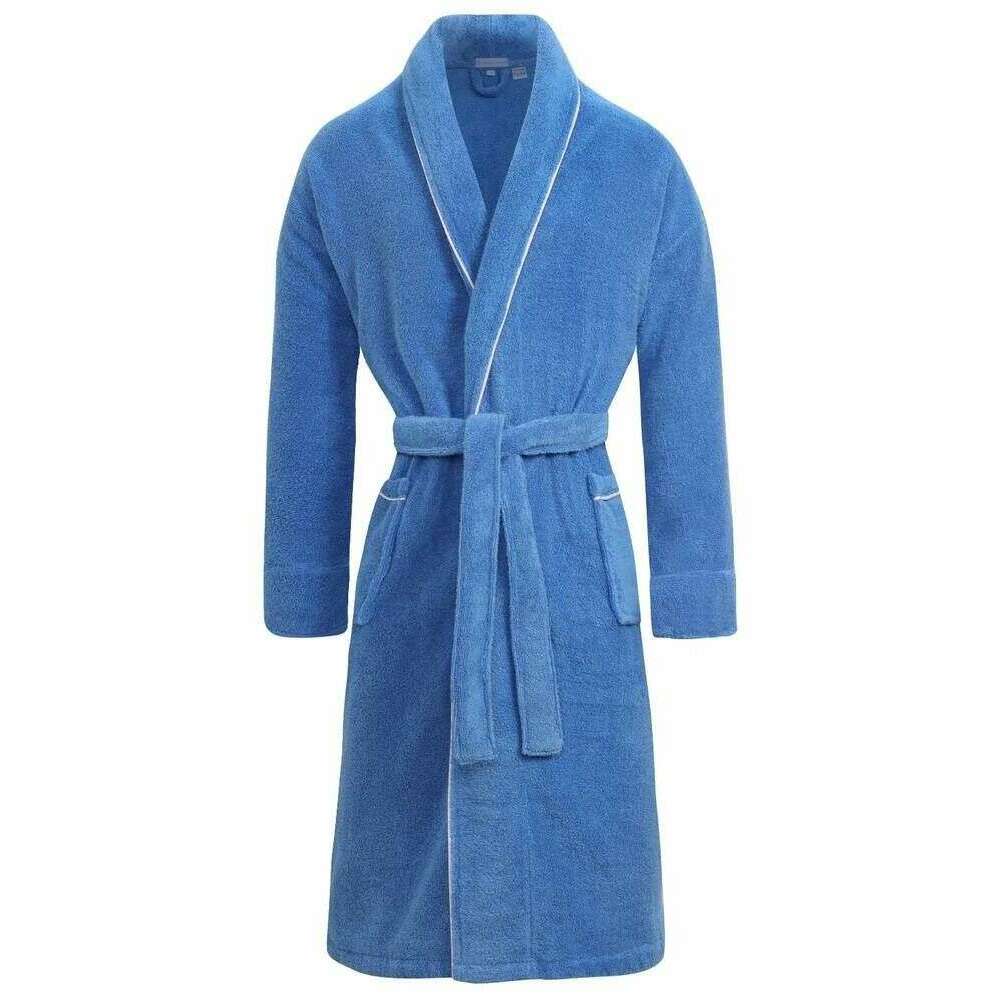 Bown of London Cancun Towelling Dressing Gown - Blue