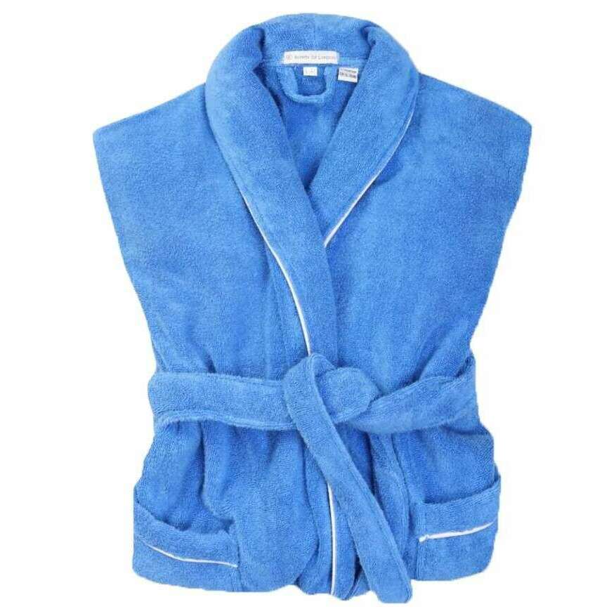 Bown of London Cancun Towelling Dressing Gown - Blue - Image 3