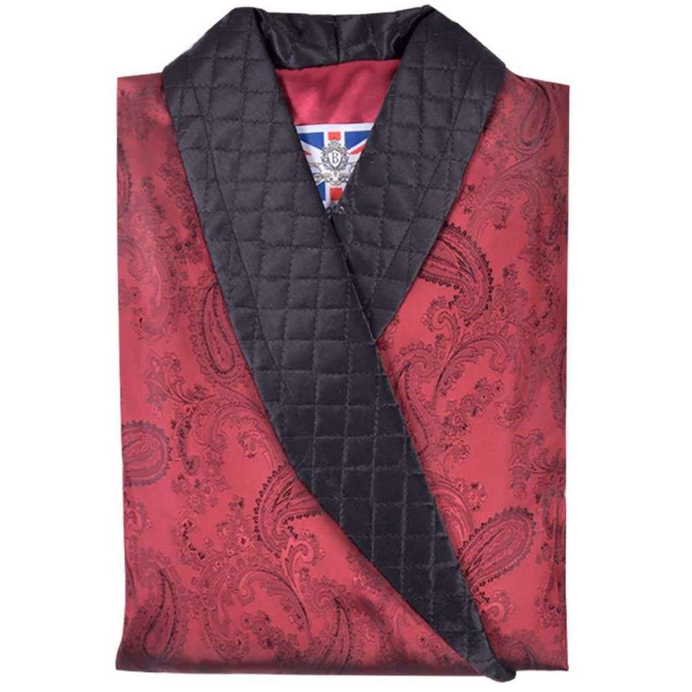Bown of London Clarke Short Smoking Jacket - Claret Burgundy - Image 3