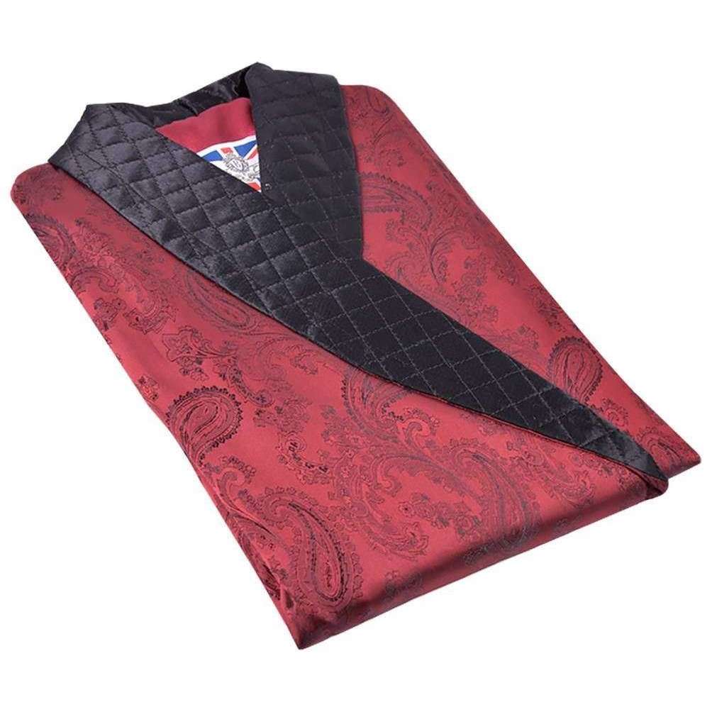 Bown of London Clarke Short Smoking Jacket - Claret Burgundy - Image 4
