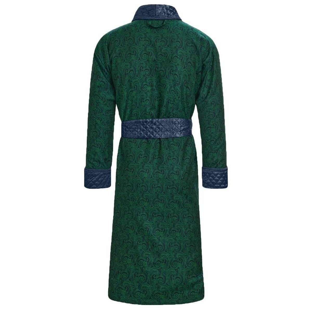 Bown of London Connaught Long Smoking Jacket - Green/Navy - Image 2
