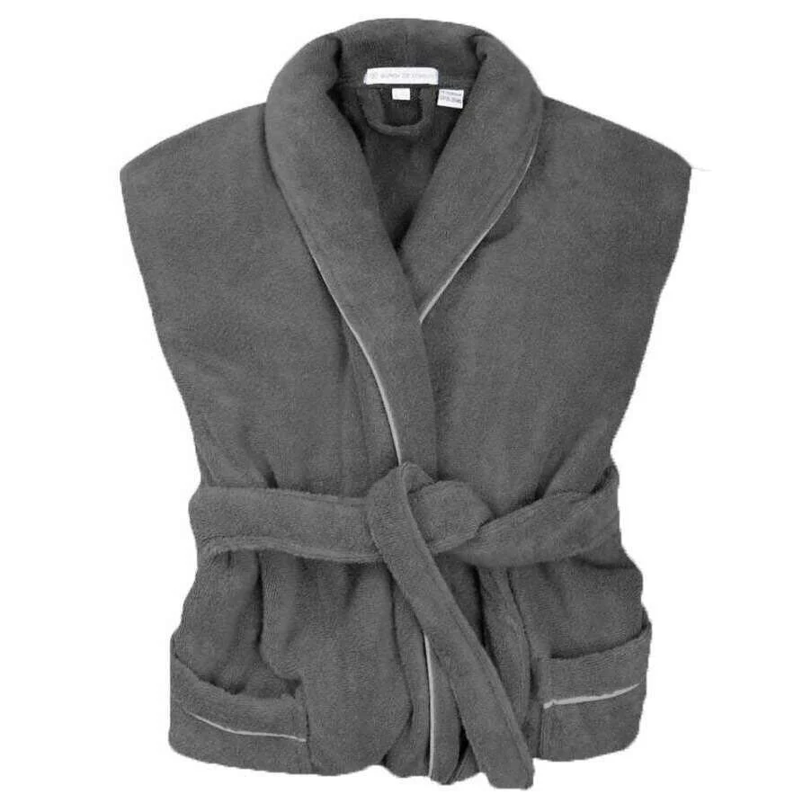 Bown of London Europa Towelling Dressing Gown - Grey - Image 3