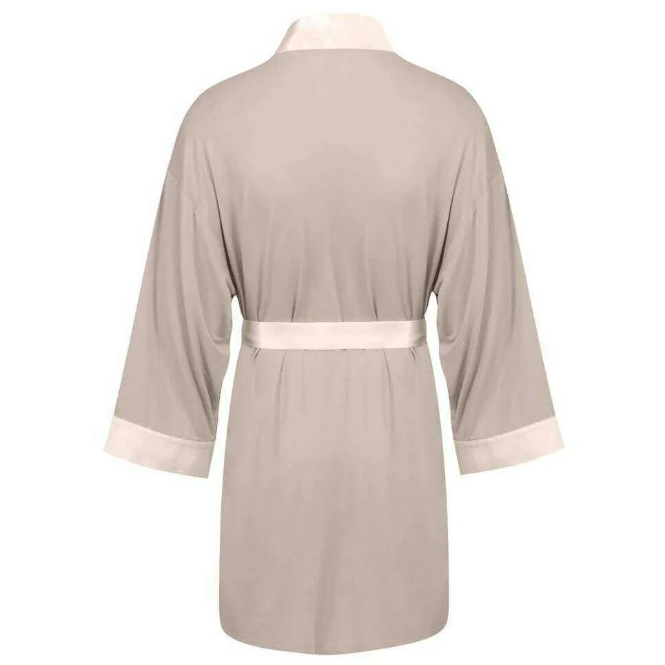 Bown of London Gaia Lightweight Short Dressing Gown - Nude - Image 2