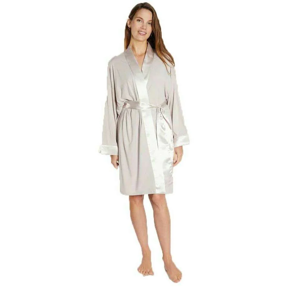 Bown of London Gaia Lightweight Short Dressing Gown - Nude - Image 4