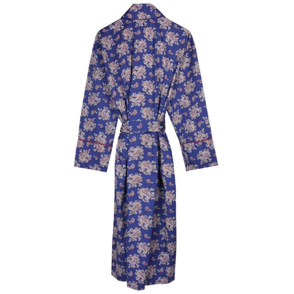 Bown of London Gatsby Paisley Print Cotton Robe - Blue - Image 2
