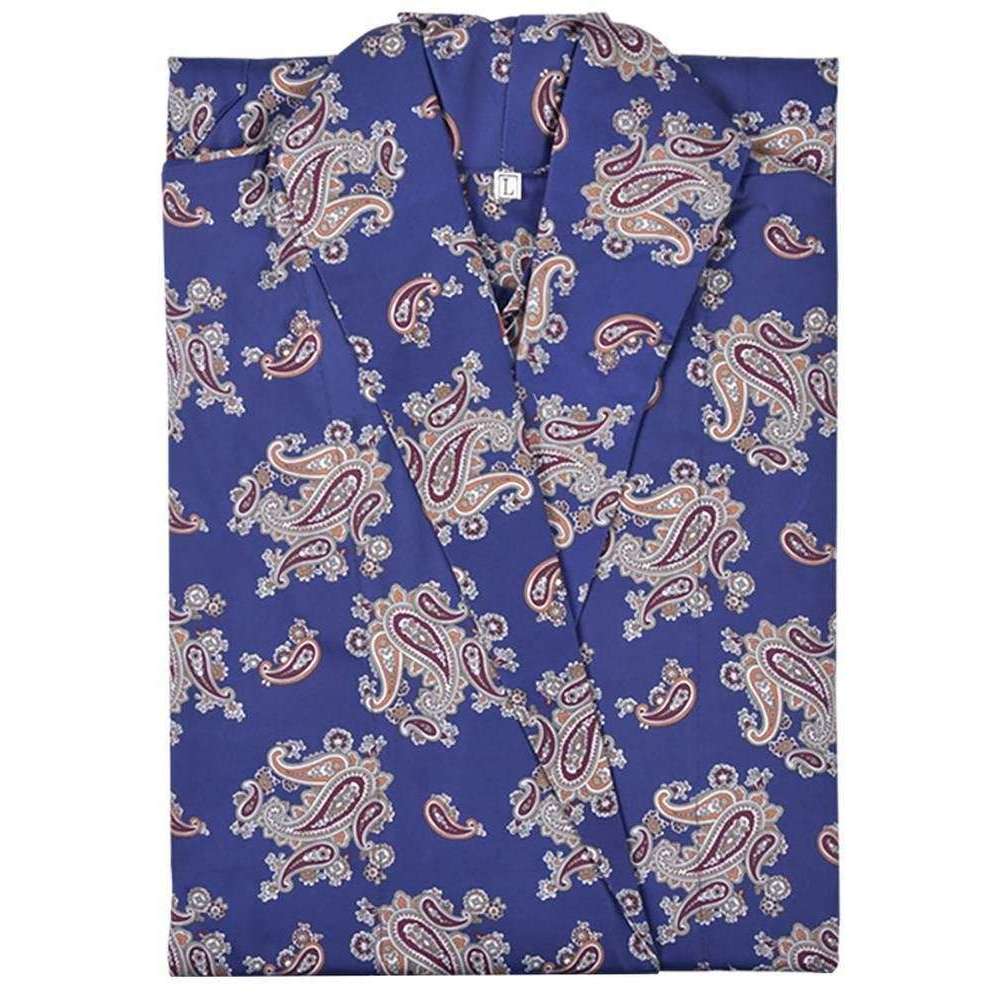 Bown of London Gatsby Paisley Print Cotton Robe - Blue - Image 3