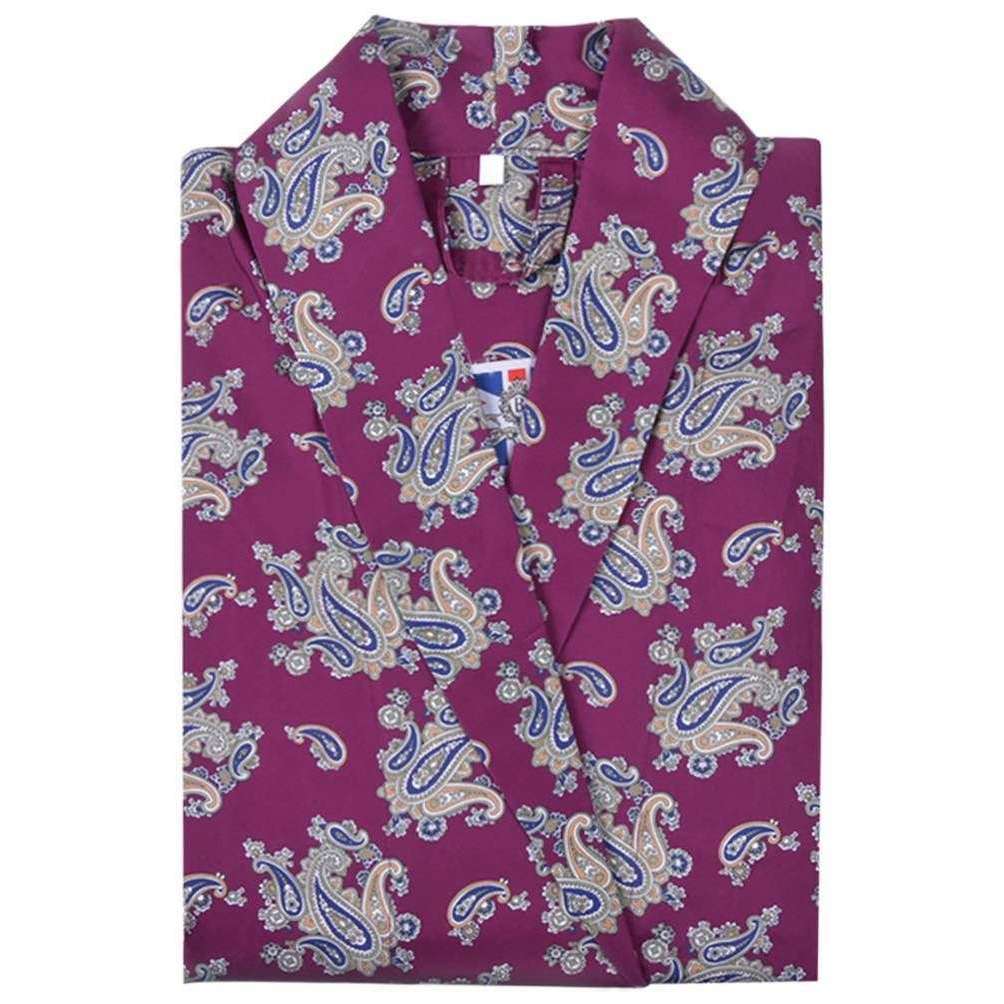 Bown of London Gatsby Paisley Print Cotton Robe - Wine - Image 3