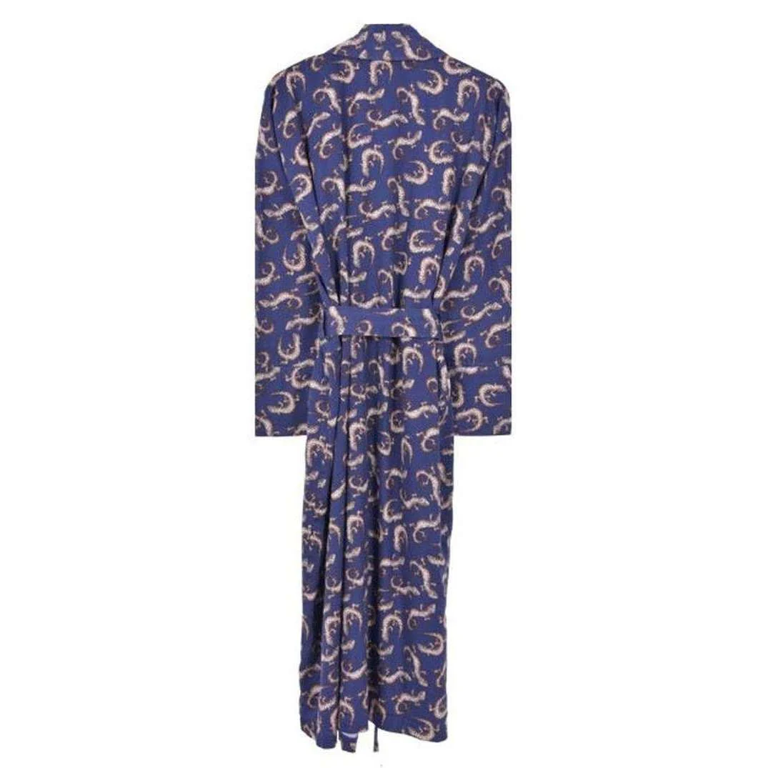 Bown of London Gekko Lightweight Dressing Gown - Navy - Image 2