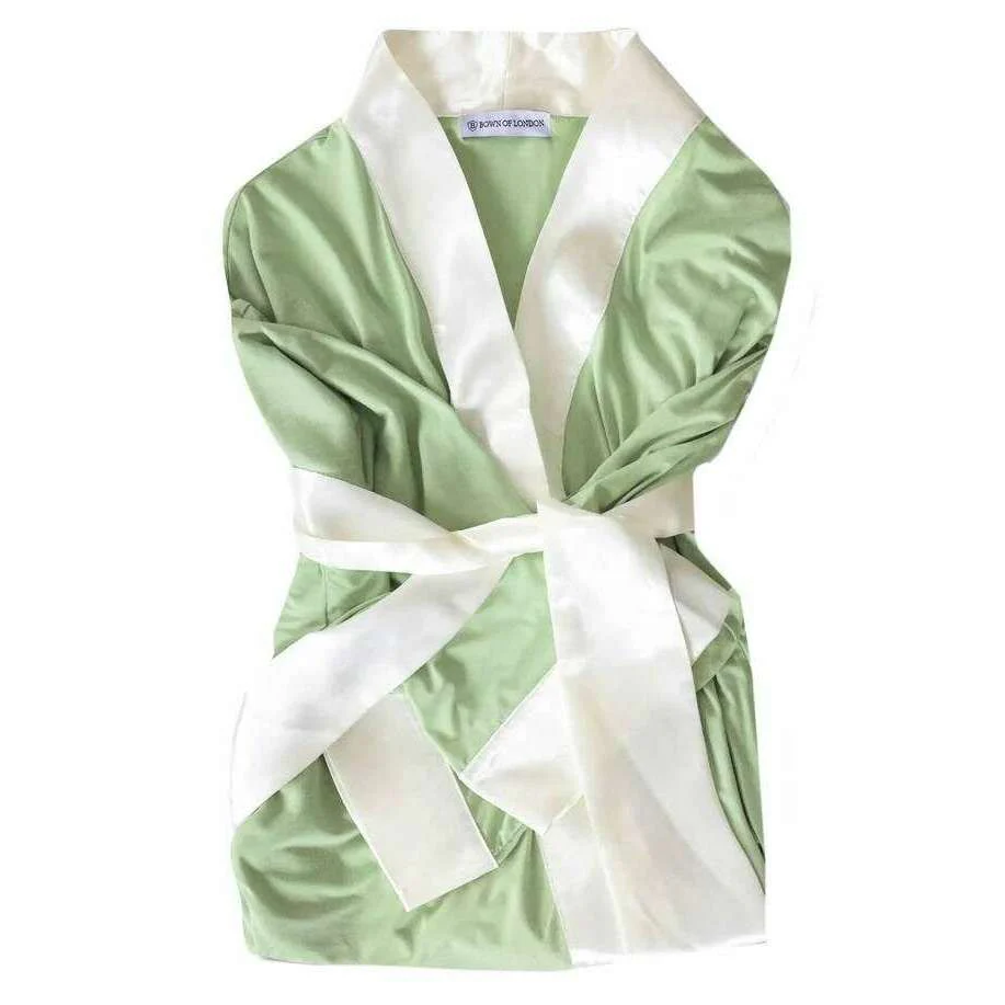 Bown of London Hestia Lightweight Short Dressing Gown - Green - Image 3