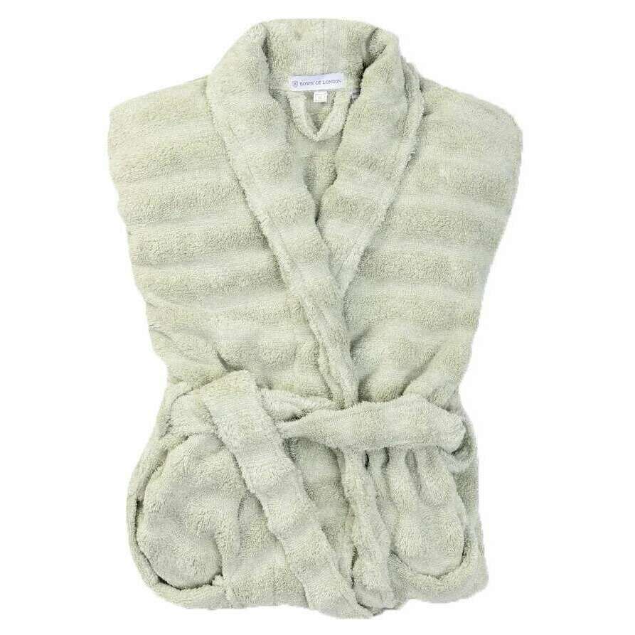 Bown of London Marmara Towelling Dressing Gown - Sage Green - Image 3