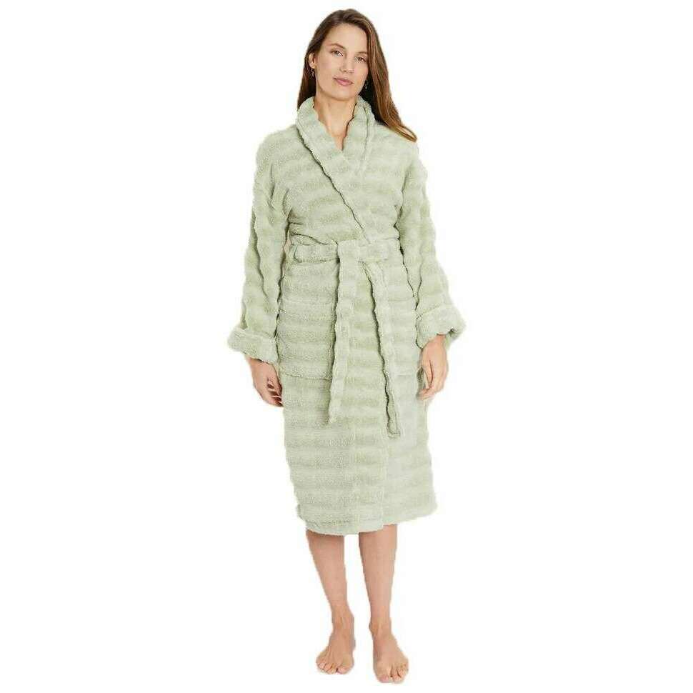 Bown of London Marmara Towelling Dressing Gown - Sage Green - Image 4