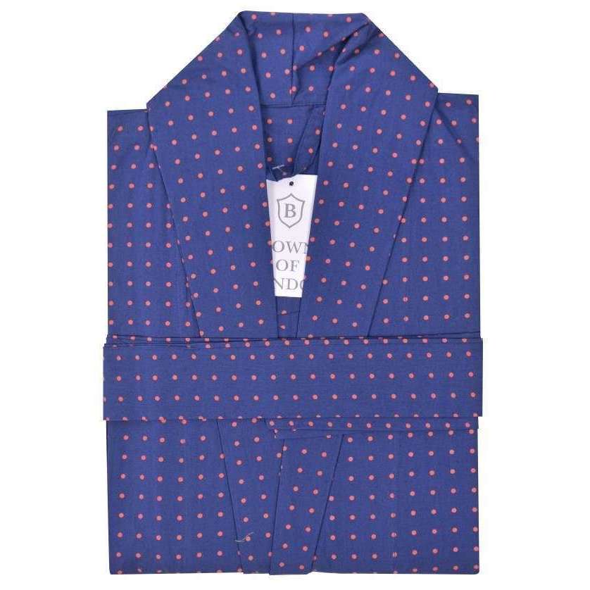 Bown of London Pacific Polka Dot Lightweight Dressing Gown - Navy - Image 3