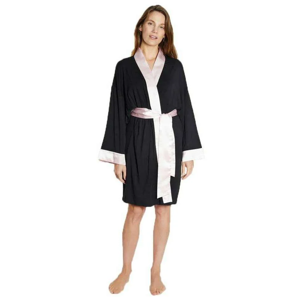 Bown of London Persephone Lightweight Short Dressing Gown - Black - Image 4