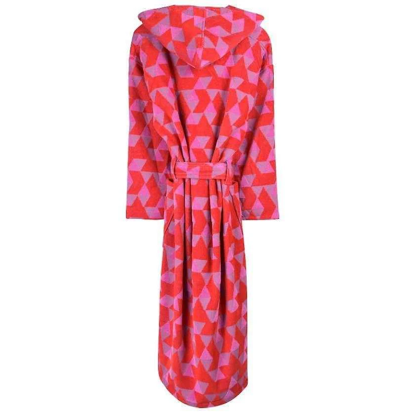 Bown of London Pink Diamond Hooded Dressing Gown - Red/Pink - Image 2