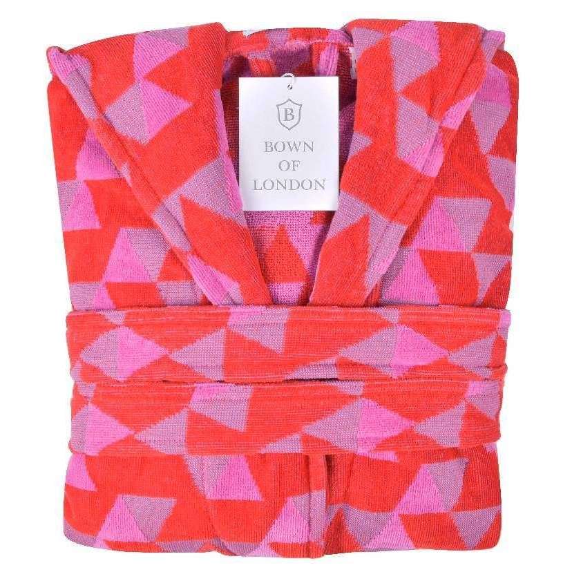 Bown of London Pink Diamond Hooded Dressing Gown - Red/Pink - Image 3