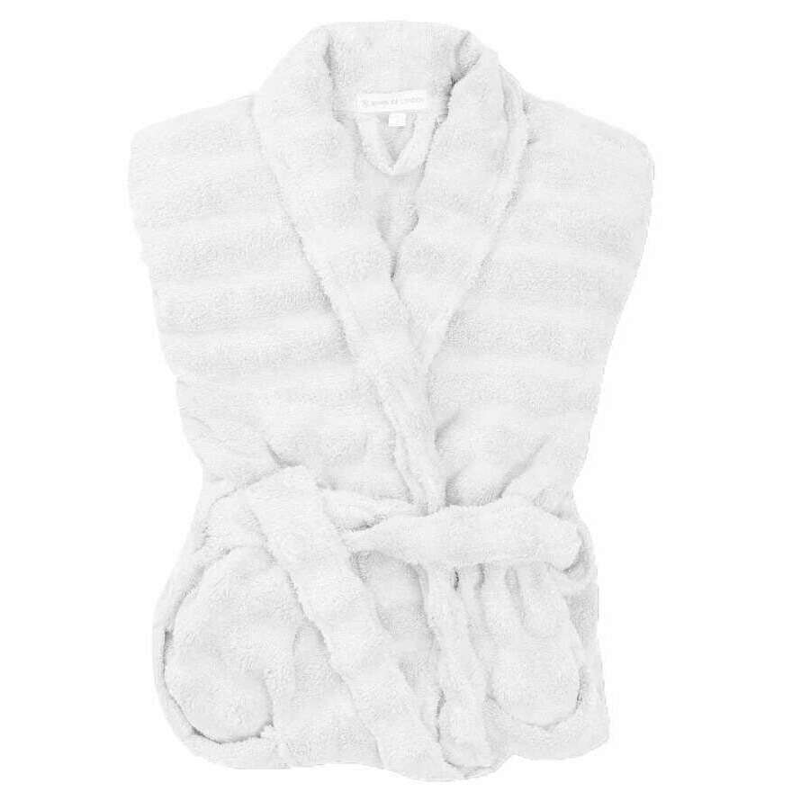 Bown of London Seaspray Towelling Dressing Gown - White - Image 3