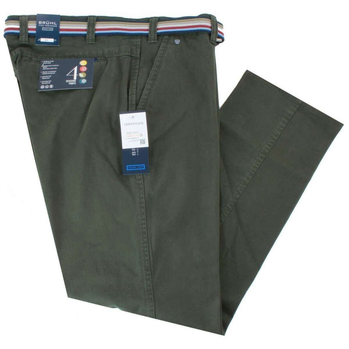 BRUHL Catania B Four Seasons Smart Casual Chinos - Khaki - Image 2