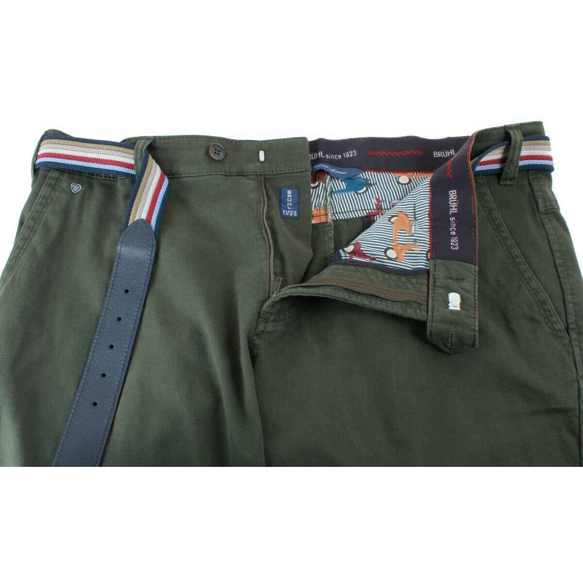 BRUHL Catania B Four Seasons Smart Casual Chinos - Khaki - Image 4