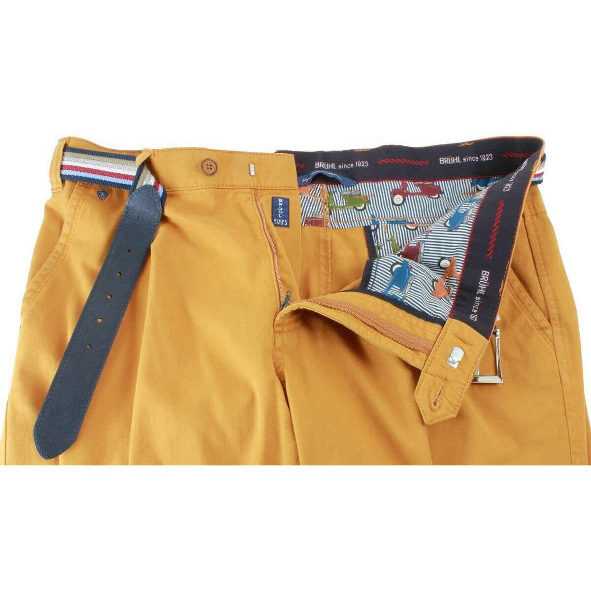 BRUHL Catania B Four Seasons Smart Casual Chinos - Maize Yellow - Image 4