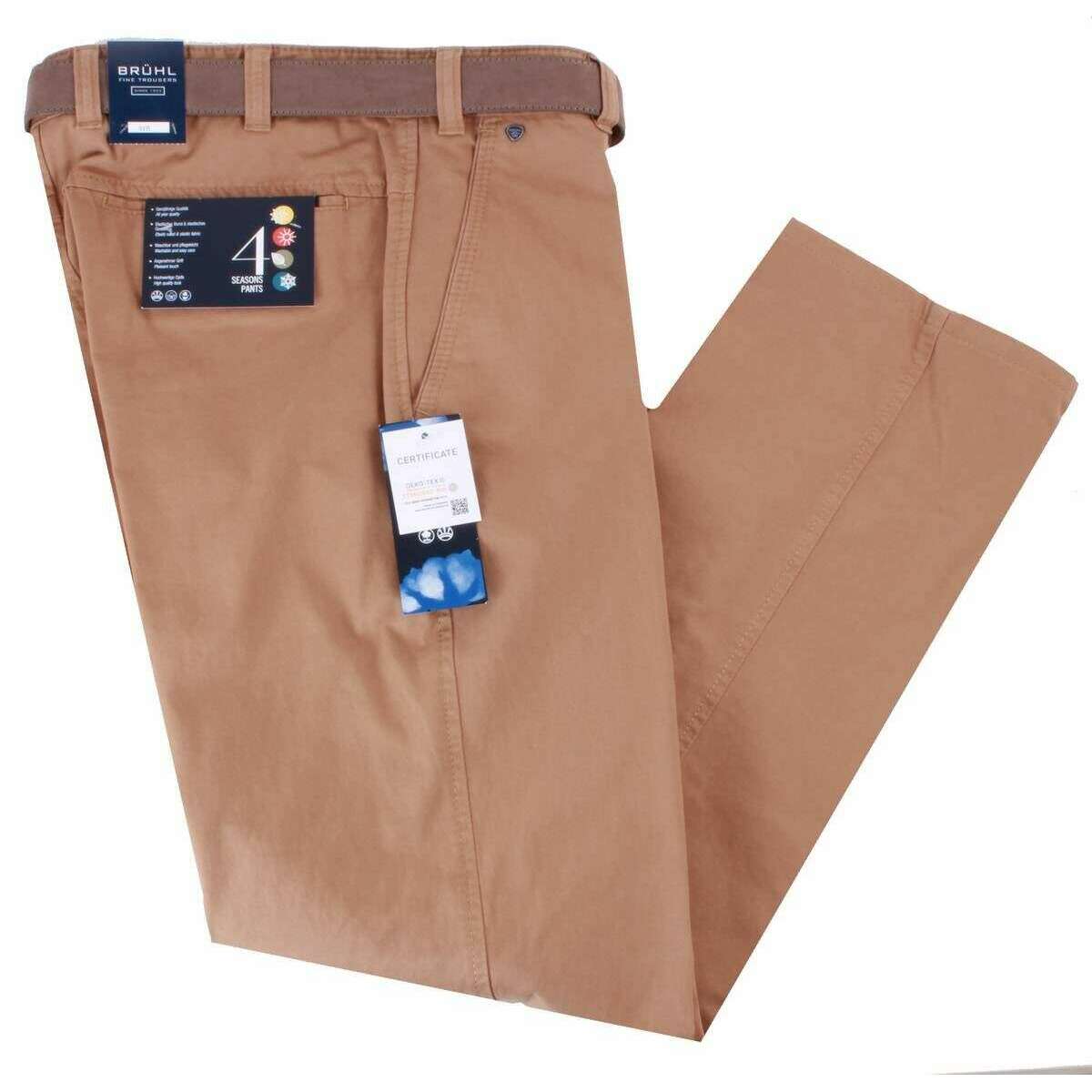 BRUHL Catania B Nanotec Gabardine Stretch Chinos - Corn Terracotta - Image 2