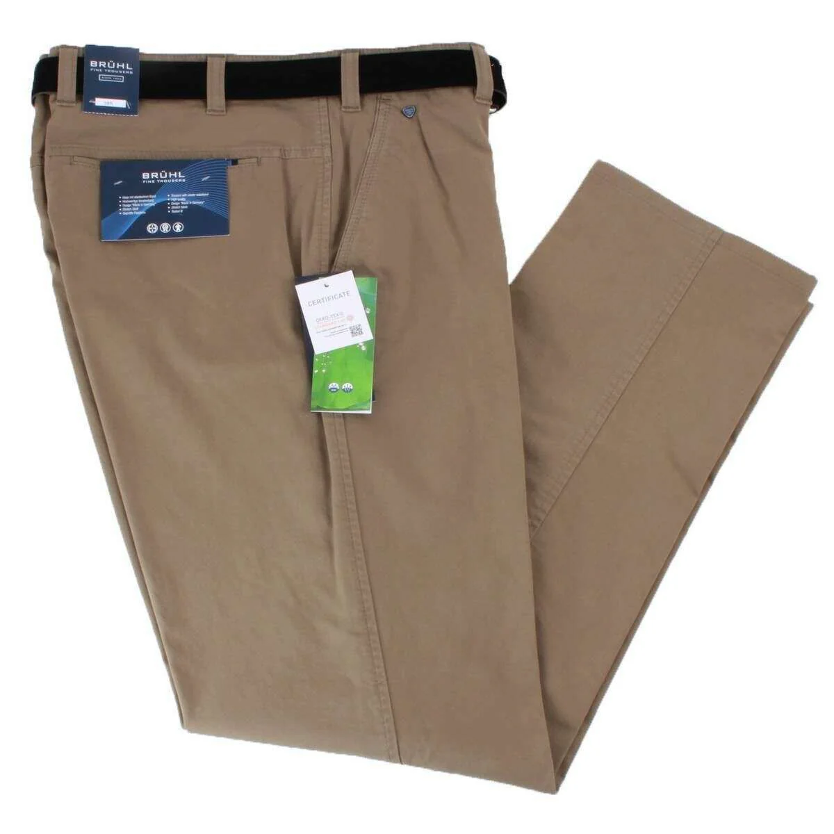 BRUHL Catania B Nanotec Gabardine Stretch Chinos - Green - Image 2