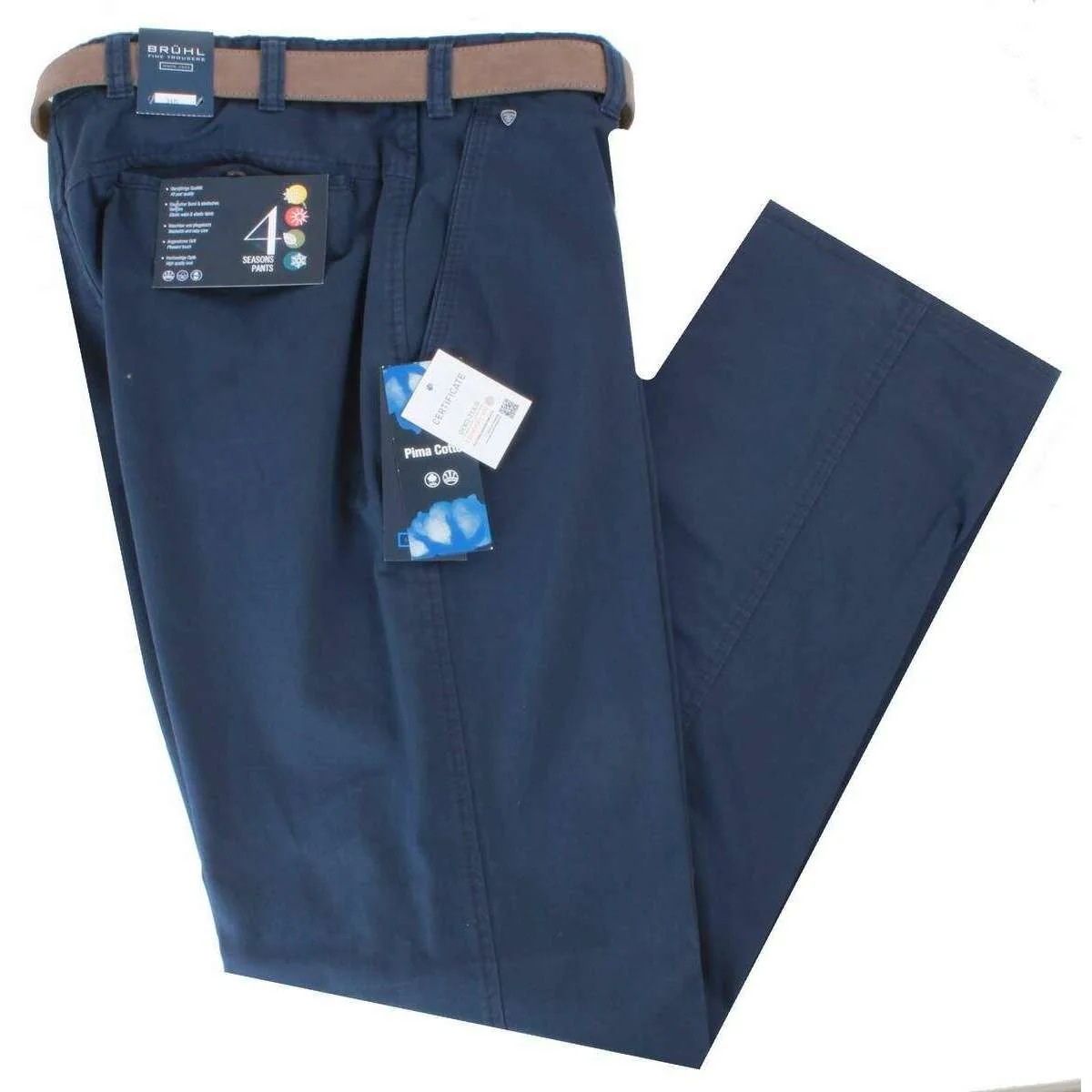 BRUHL Catania B Nanotec Gabardine Stretch Chinos - Marine Navy - Image 2