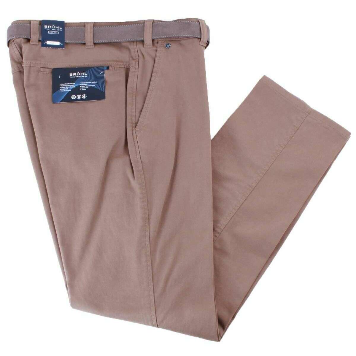 BRUHL Catania B Smart Casual Trousers - Putty Brown - Image 2