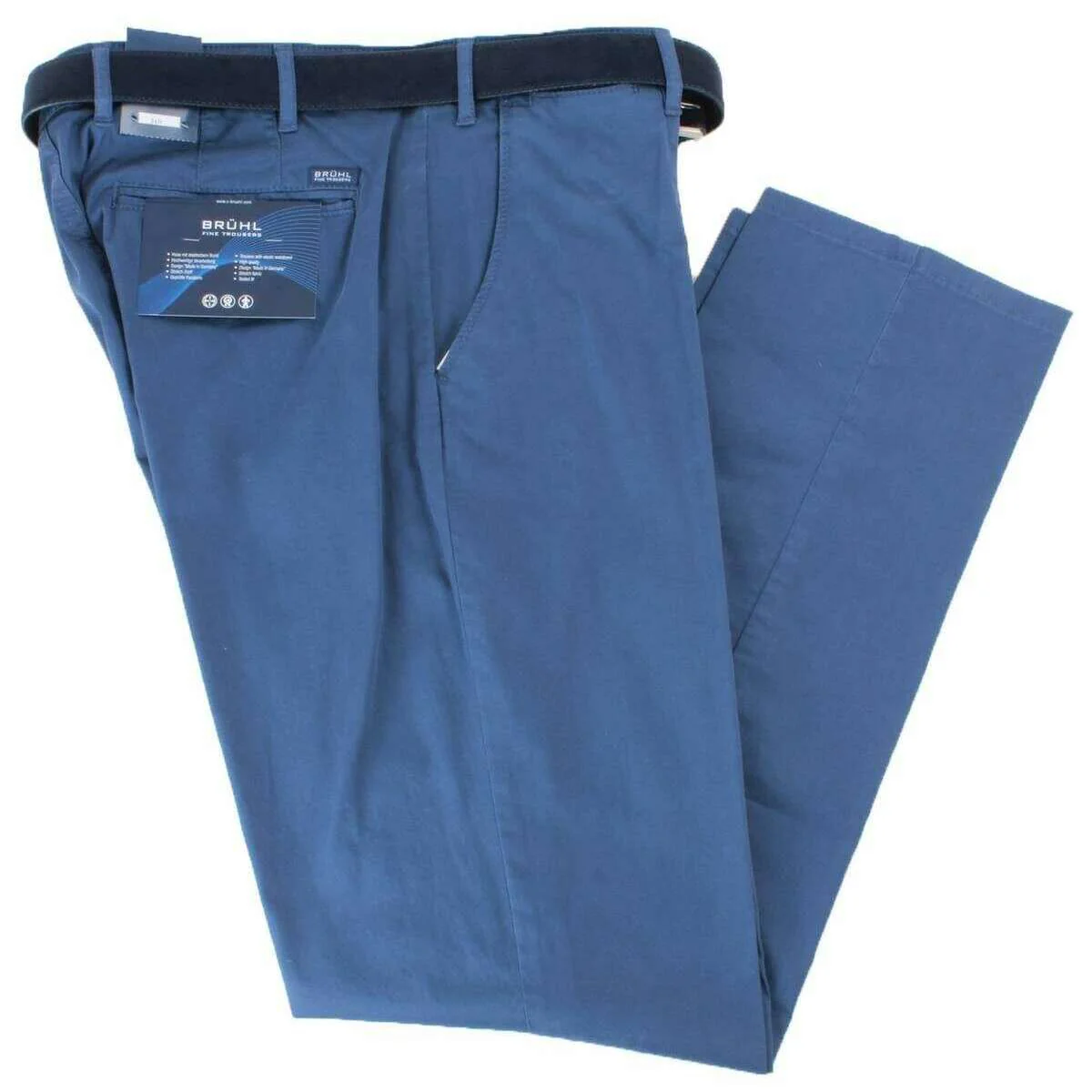 BRUHL London GB Pima Cotton Chinos - Marine Navy - Image 2
