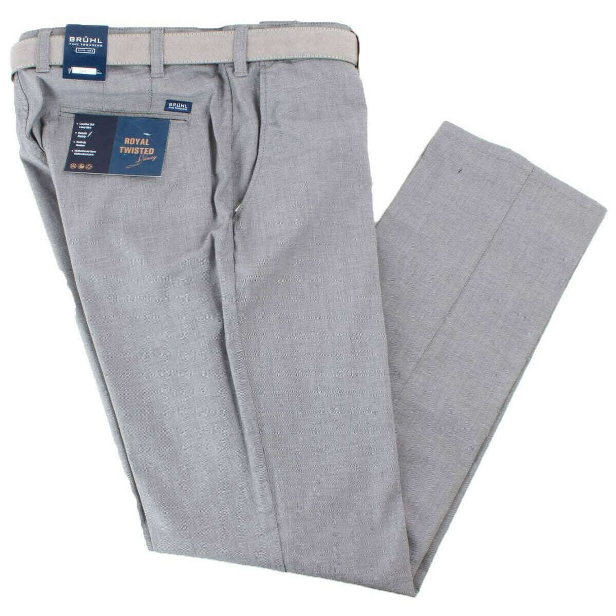 BRUHL London GB Royal Twisted Luxury Chinos - Grey - Image 2
