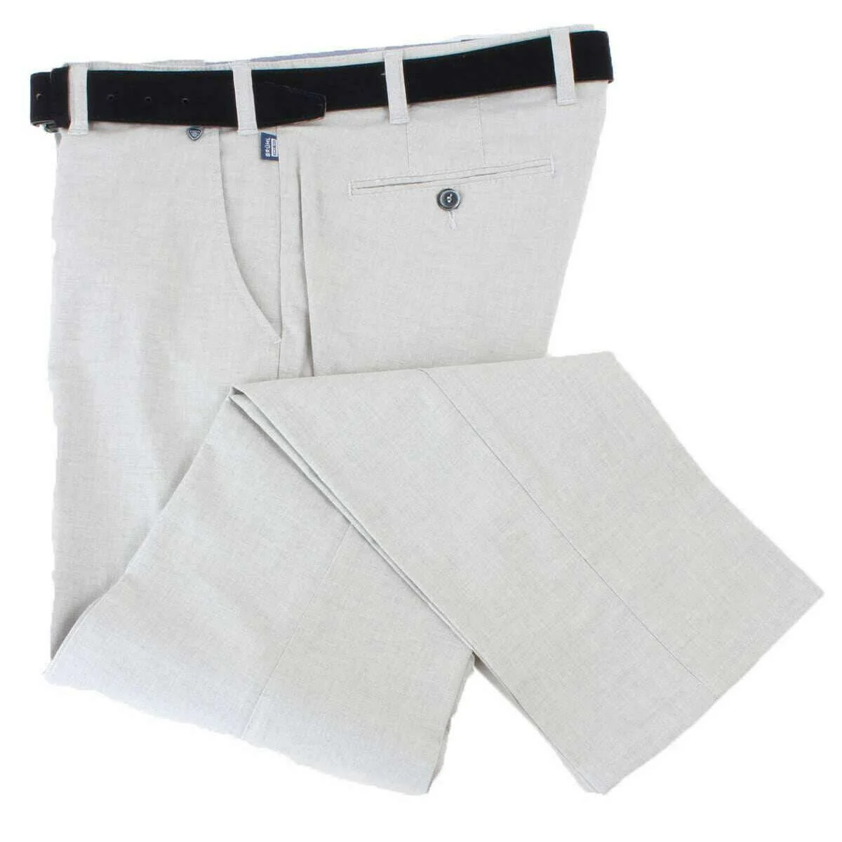 BRUHL London GB Royal Twisted Luxury Chinos - Sand Cream - Image 3