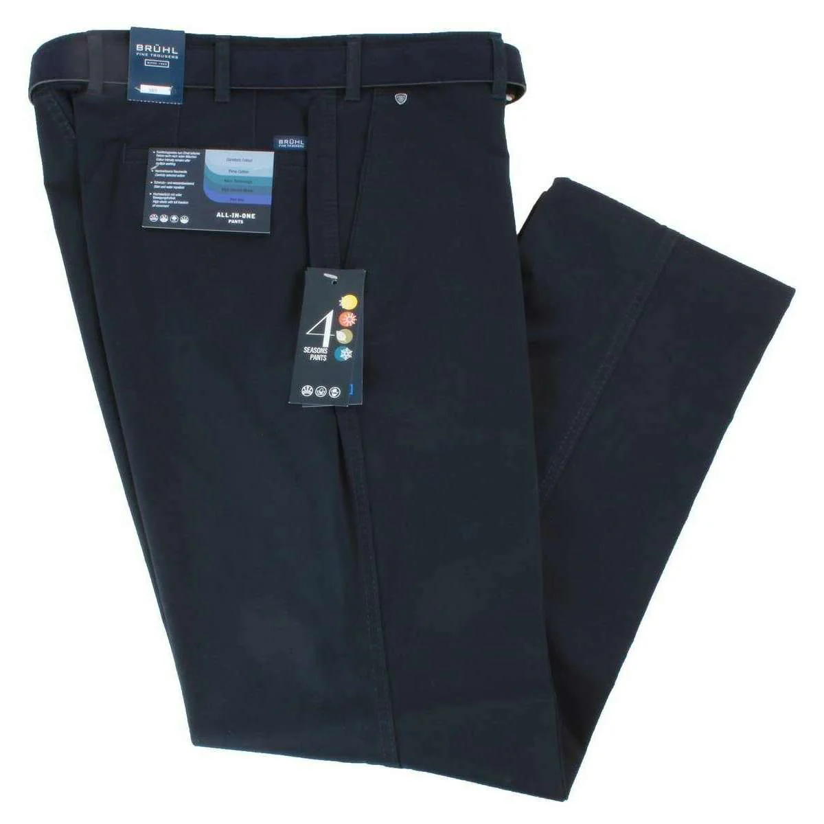 BRUHL Montana Four Seasons Pima Cotton Pants - Marine Navy - Image 2