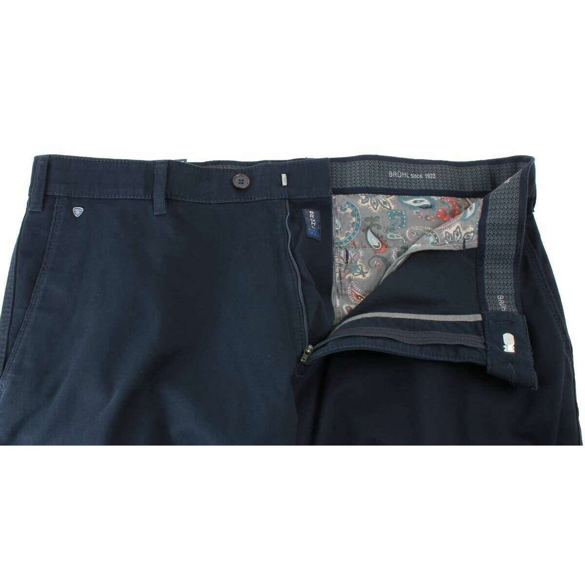 BRUHL Montana Four Seasons Pima Cotton Pants - Marine Navy - Image 4