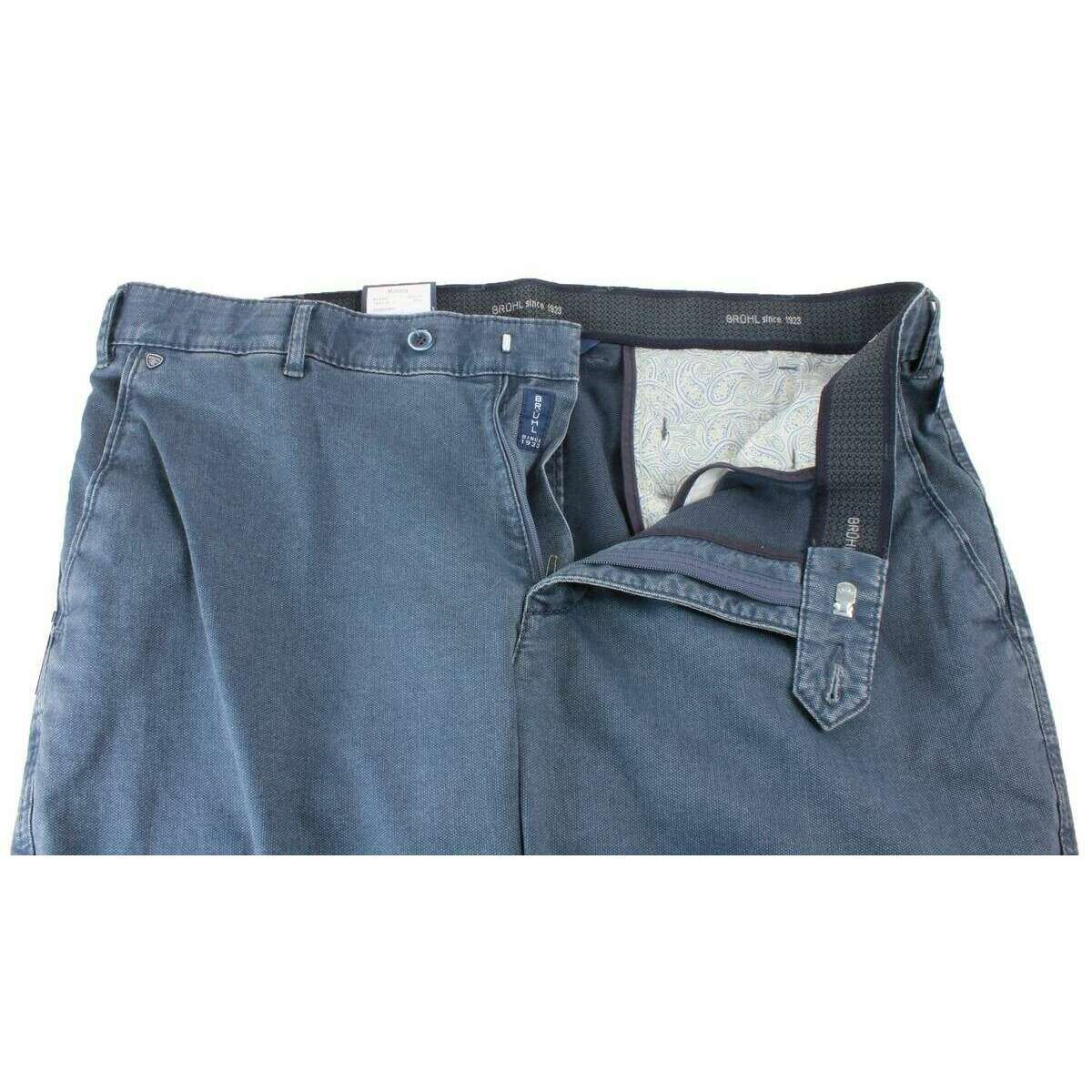 BRUHL Montana Micro Structure Chinos - Blue - Image 4