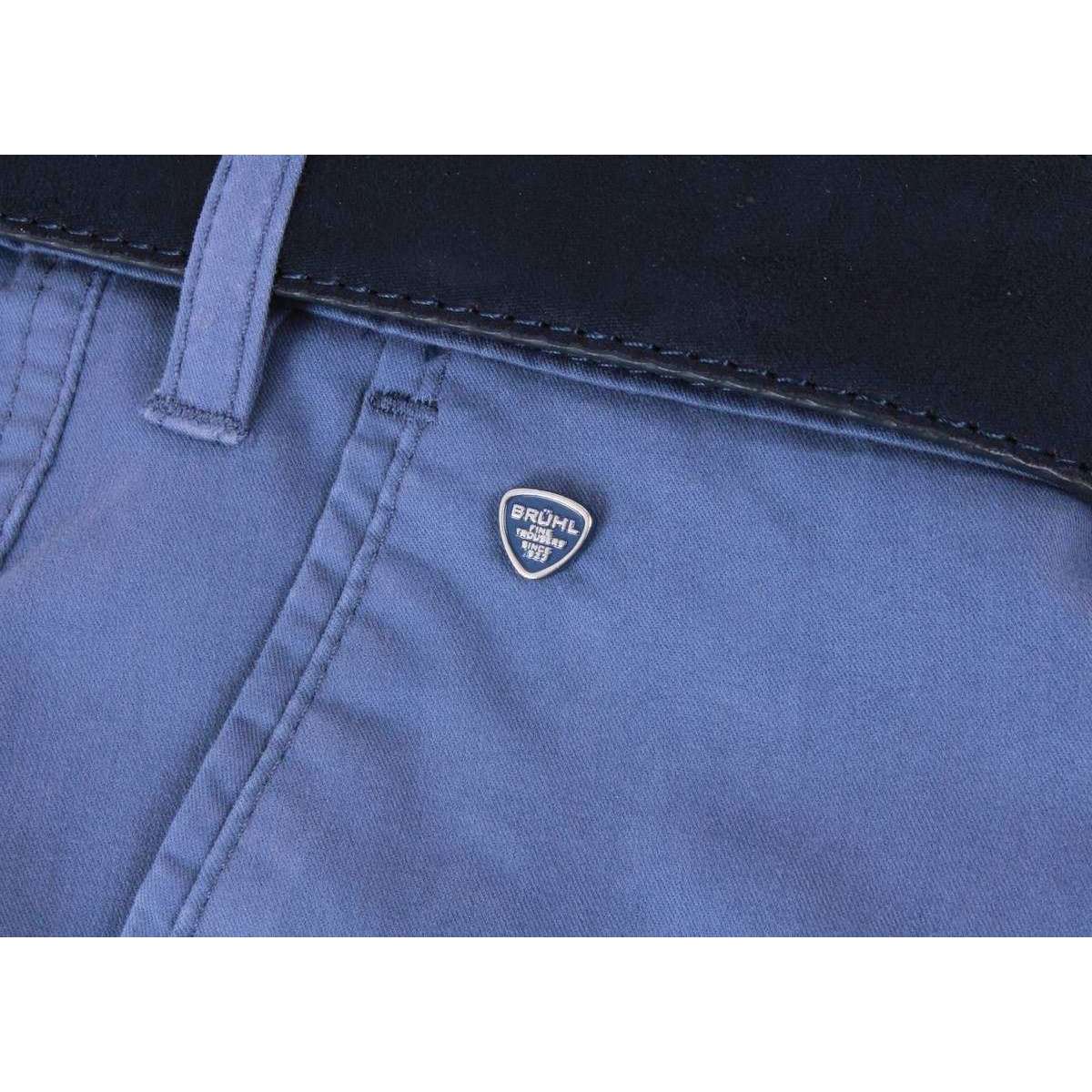 BRUHL Montana Micro Twill Stretch Lightweight Chinos - Blue - Image 6