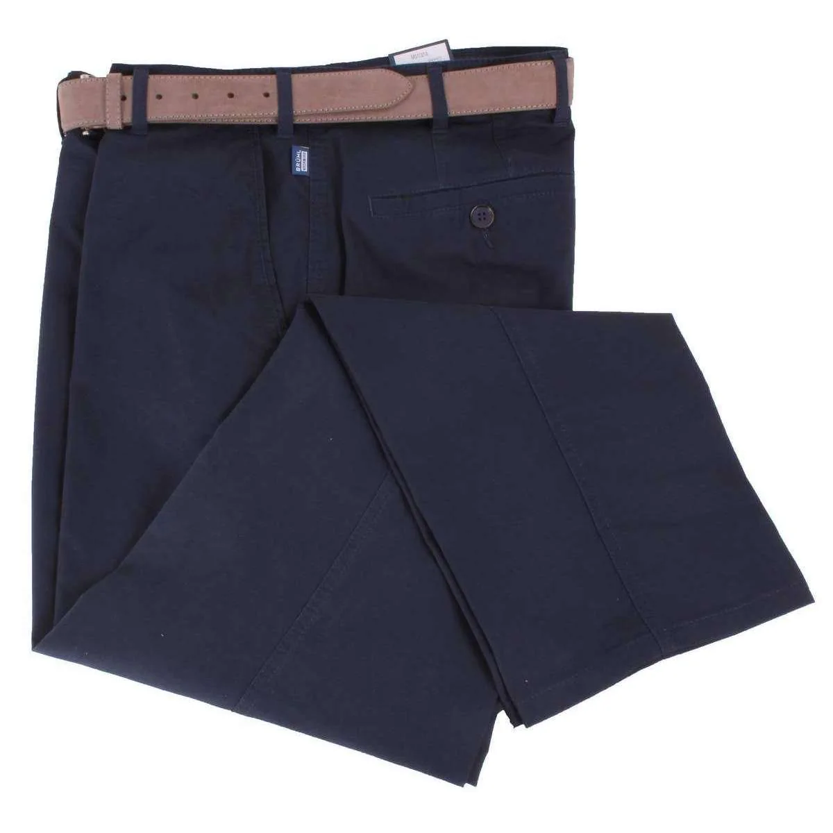 BRUHL Montana Micro Twill Stretch Lightweight Chinos  - Marine Navy - Image 3