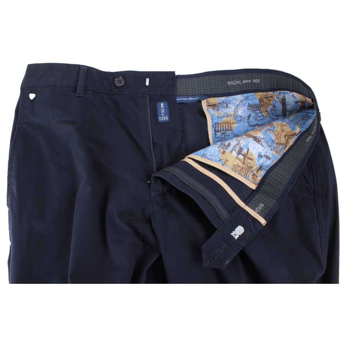 BRUHL Montana Micro Twill Stretch Lightweight Chinos  - Marine Navy - Image 4