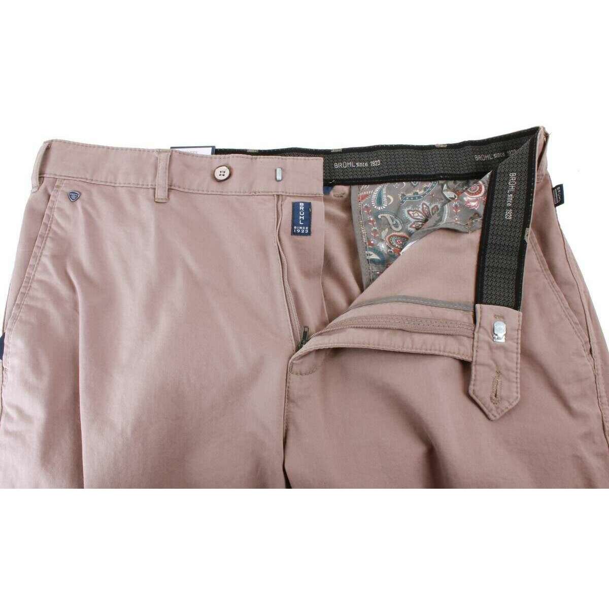 BRUHL Montana Nanotec Gabardine Stretch Chinos - Dark Beige - Image 4
