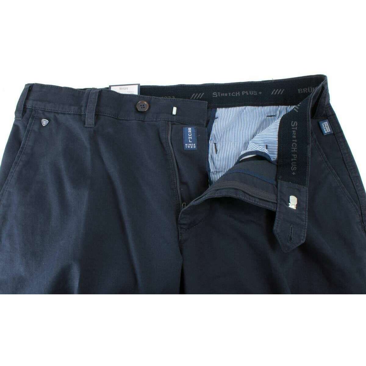 BRUHL Montana Nanotec Gabardine Stretch Chinos - Marine Navy - Image 4